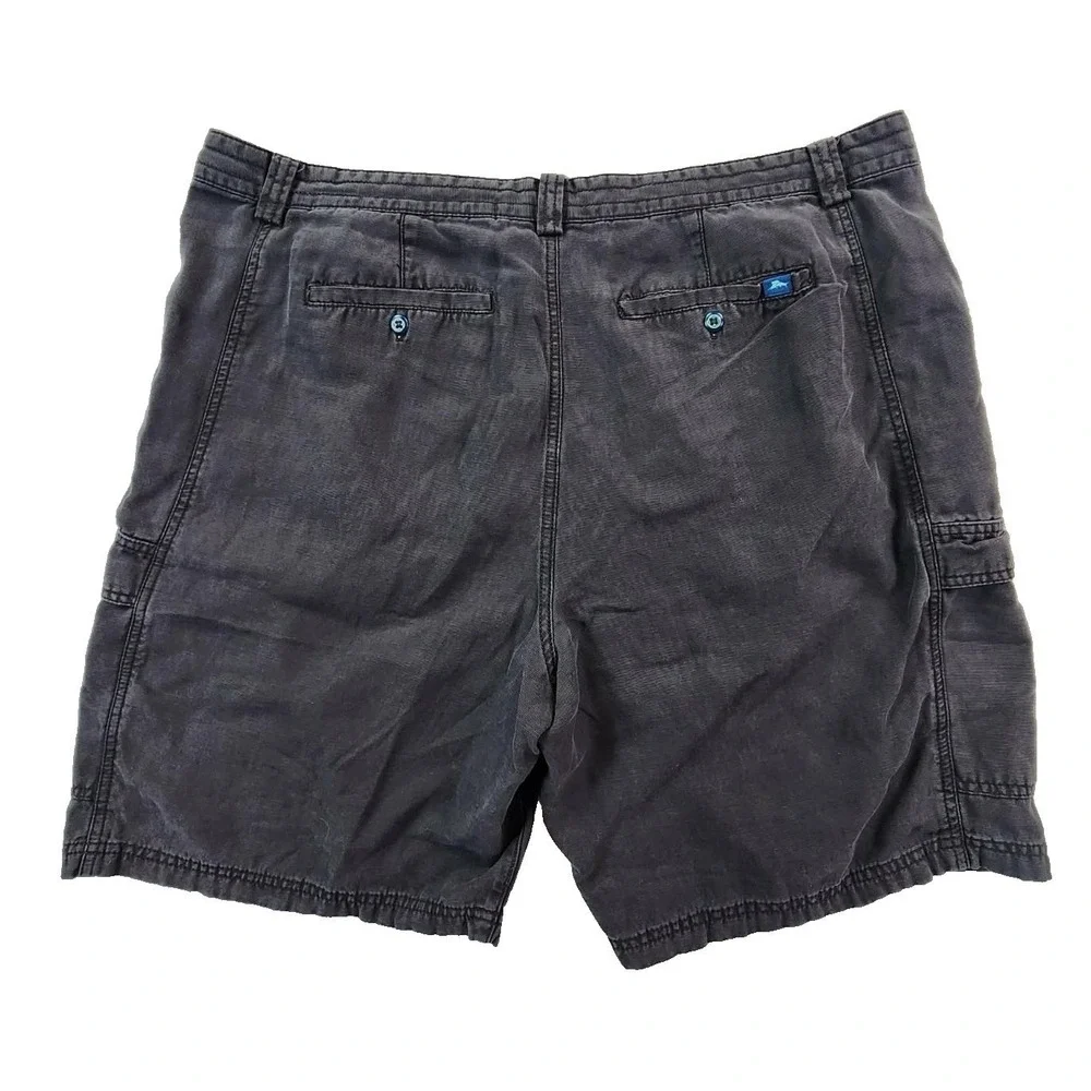 Tommy Bahama Relax Cargo Short Black Men 42 Tencel Cotton Casual Island Tropical